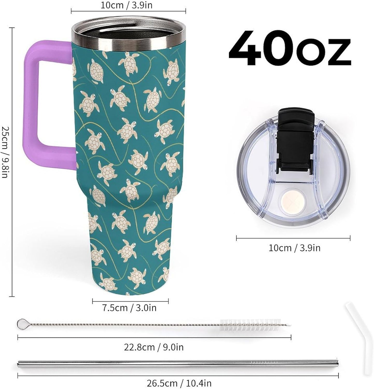 Leakproof Tumbler Vacuum Sealed Car Holder Friendly For Travel Simple Minimalist White Poppy Flower Pattern Coffee Mug Light Rose Red-style-27 - Colors H