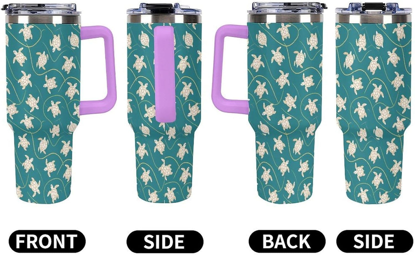 Leakproof Tumbler Vacuum Sealed Car Holder Friendly For Travel Simple Minimalist White Poppy Flower Pattern Coffee Mug Light Rose Red-style-27 - Colors H