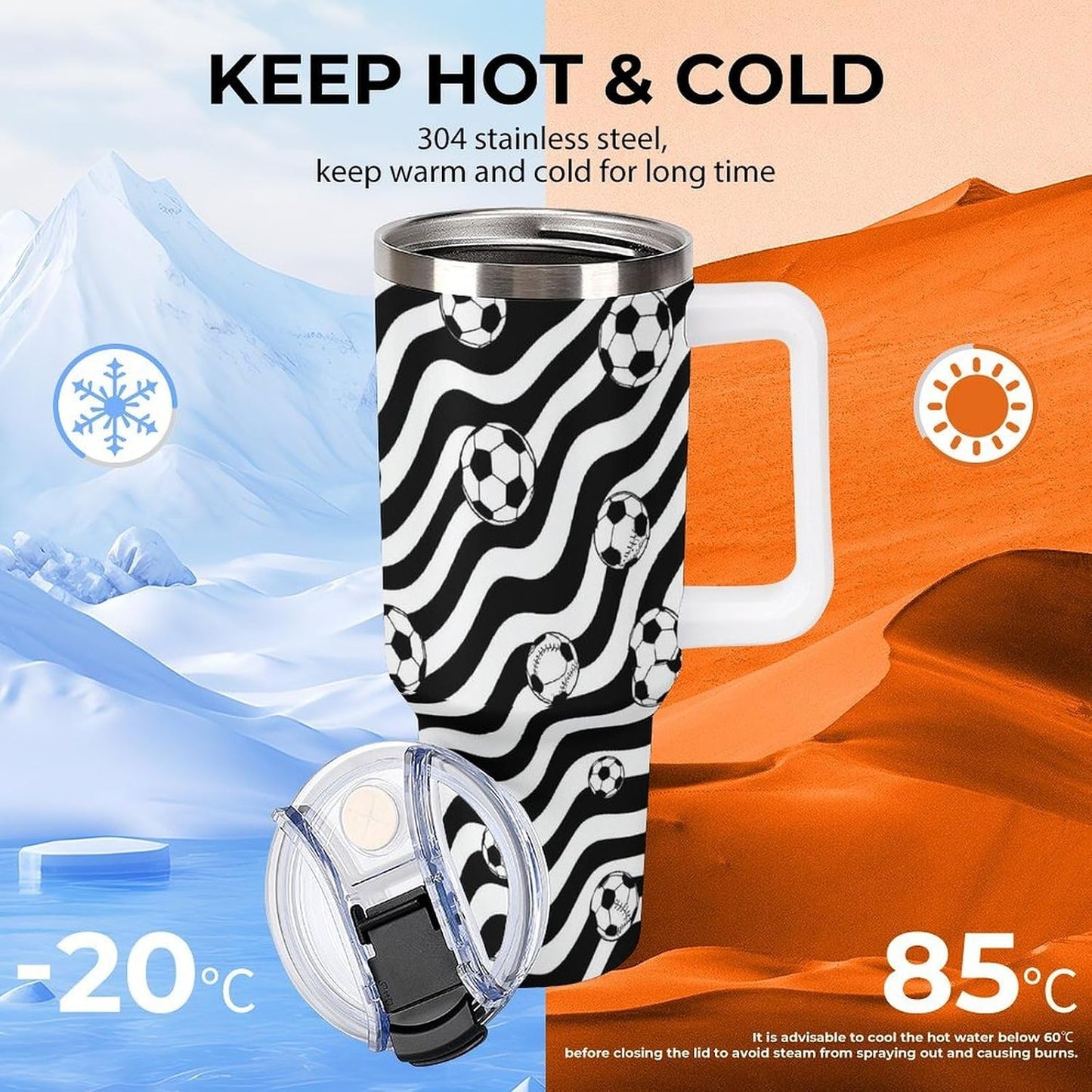 Leakproof Tumbler Vacuum Sealed Car Holder Friendly For Travel Simple Minimalist White Poppy Flower Pattern Coffee Mug Light Rose Red-style-27 - Colors H