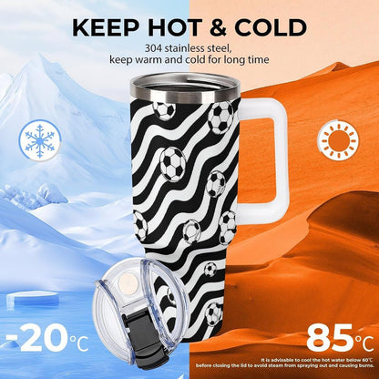 Leakproof Tumbler Vacuum Sealed Car Holder Friendly For Travel Simple Minimalist White Poppy Flower Pattern Coffee Mug Light Rose Red-style-27 - Colors H