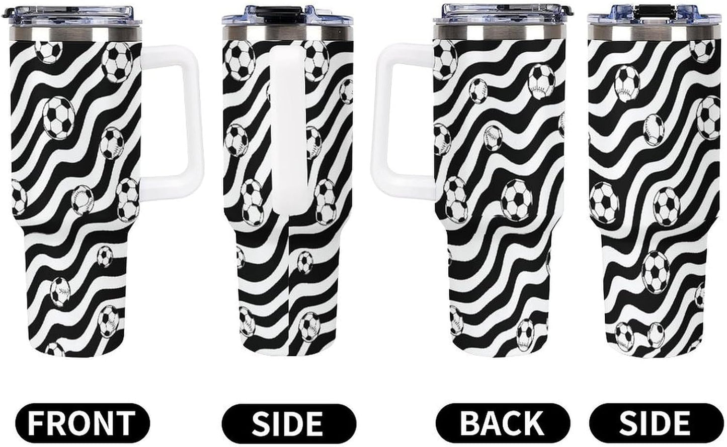Leakproof Tumbler Vacuum Sealed Car Holder Friendly For Travel Simple Minimalist White Poppy Flower Pattern Coffee Mug Light Rose Red-style-27 - Colors H