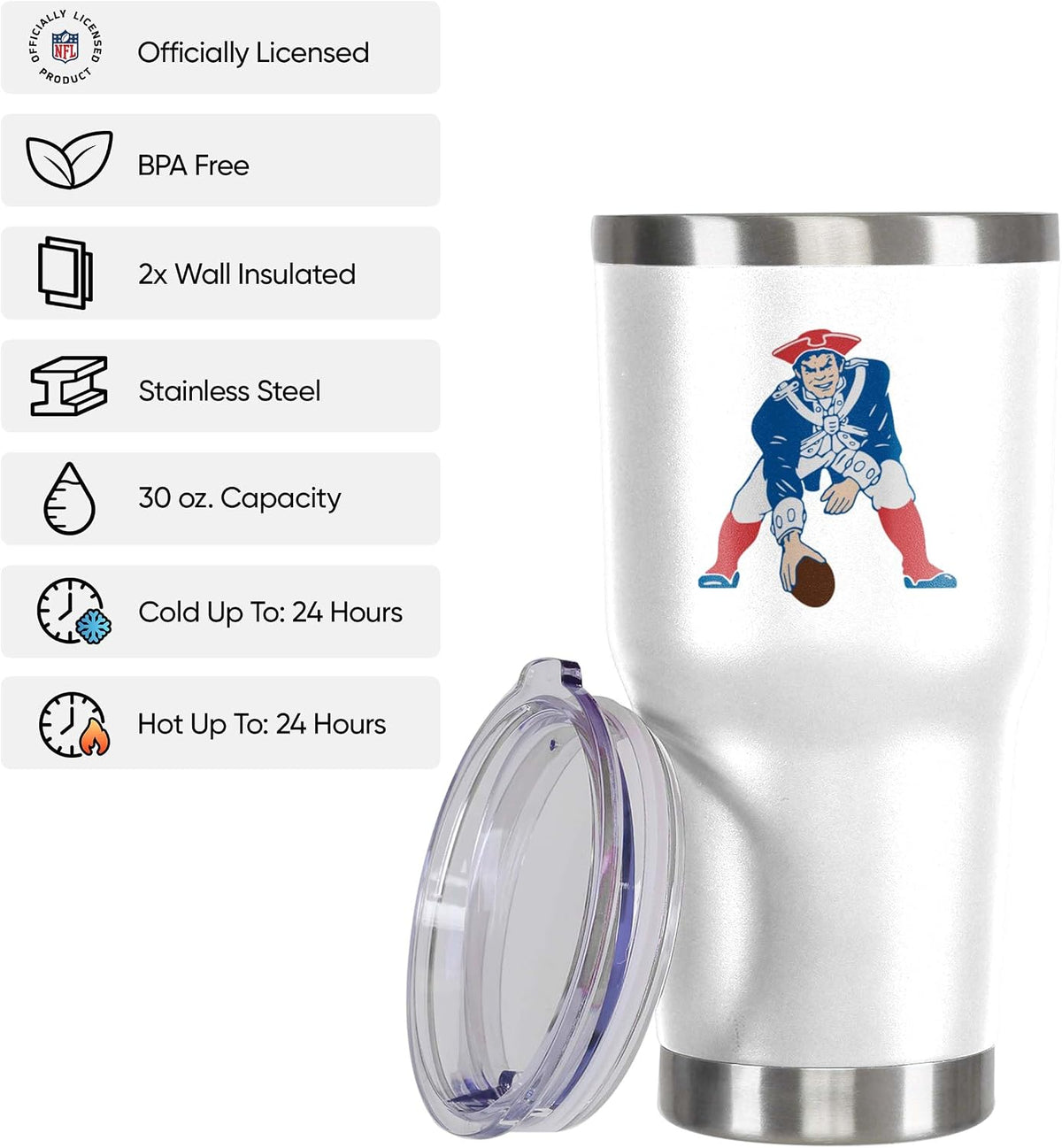 NFL Team Logo 30oz Insulated Stainless Steel Travel Mug Tumbler