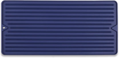Mini Silicone Dish Drying Mat, Flexible & Thick, 6" x 12", Blue