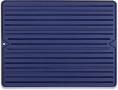 Mini Silicone Dish Drying Mat, Flexible & Thick, 6" x 12", Blue