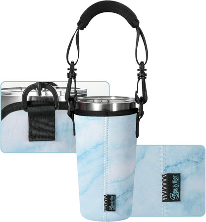 Neoprene 20 oz Tumbler Carrier Holder Pouch for Stainless Steel Insulated Tumblers with Detachable Carrying Handle