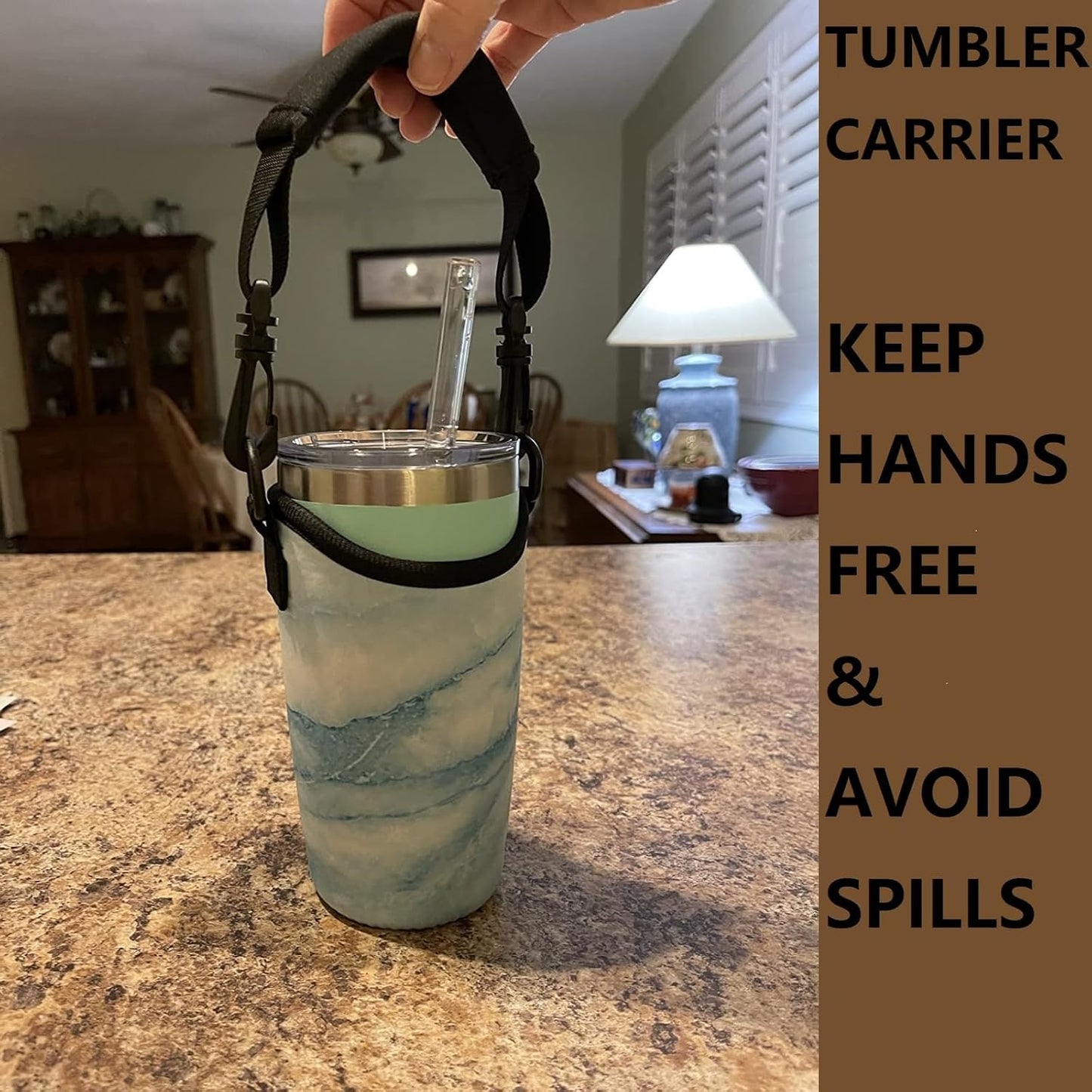 Neoprene 20 oz Tumbler Carrier Holder Pouch for Stainless Steel Insulated Tumblers with Detachable Carrying Handle