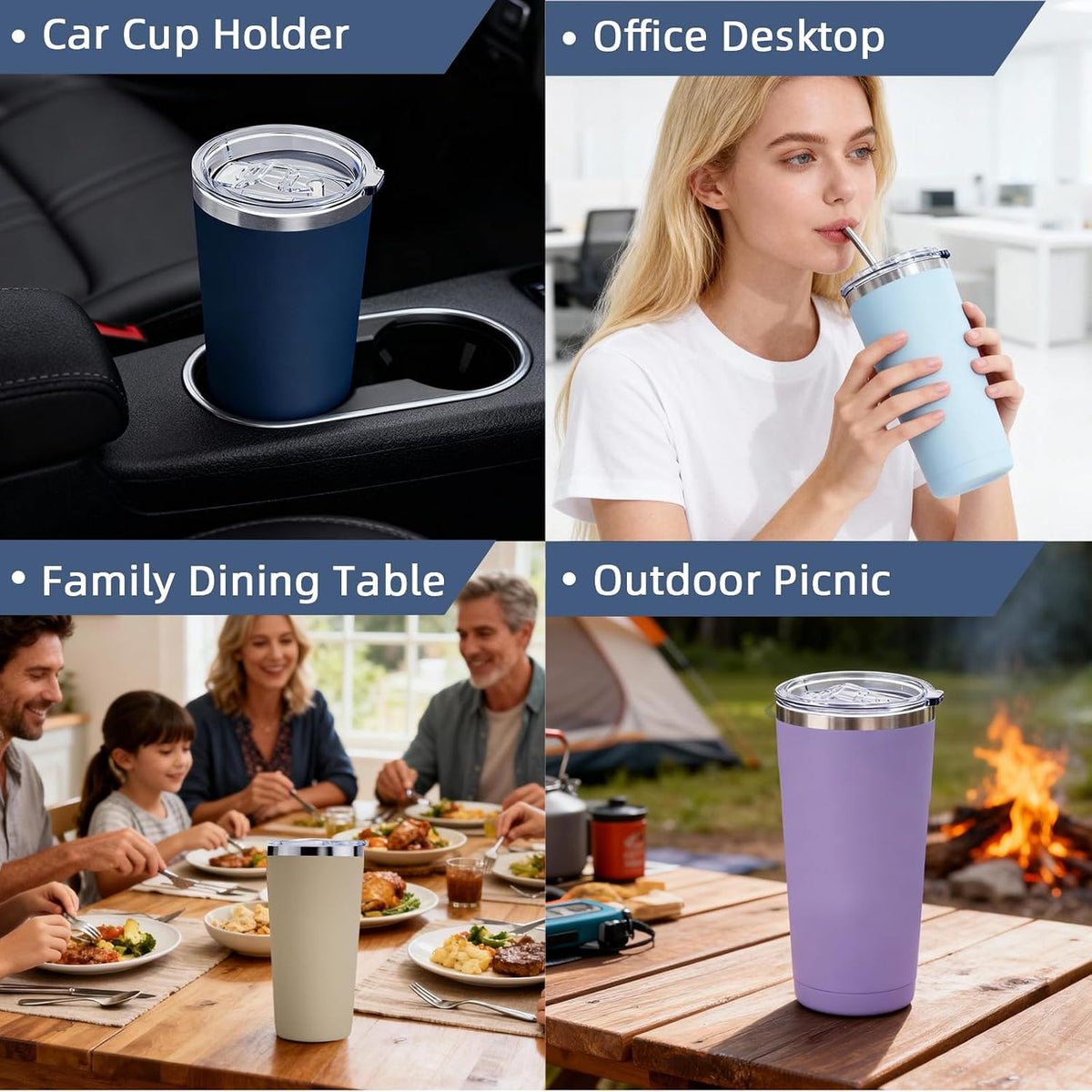 20oz Travel Coffee Tumbler, 18/8 Stainless Steel Cup Mint Green