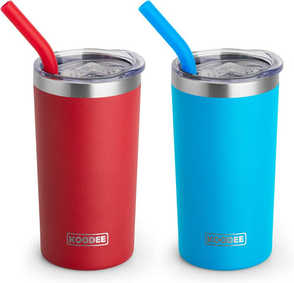 20 oz Stainless Steel Skinny Tumbler Double Wall Insulated Slim Water Tumbler Cup for Coffee, Tea (Baby Blue)