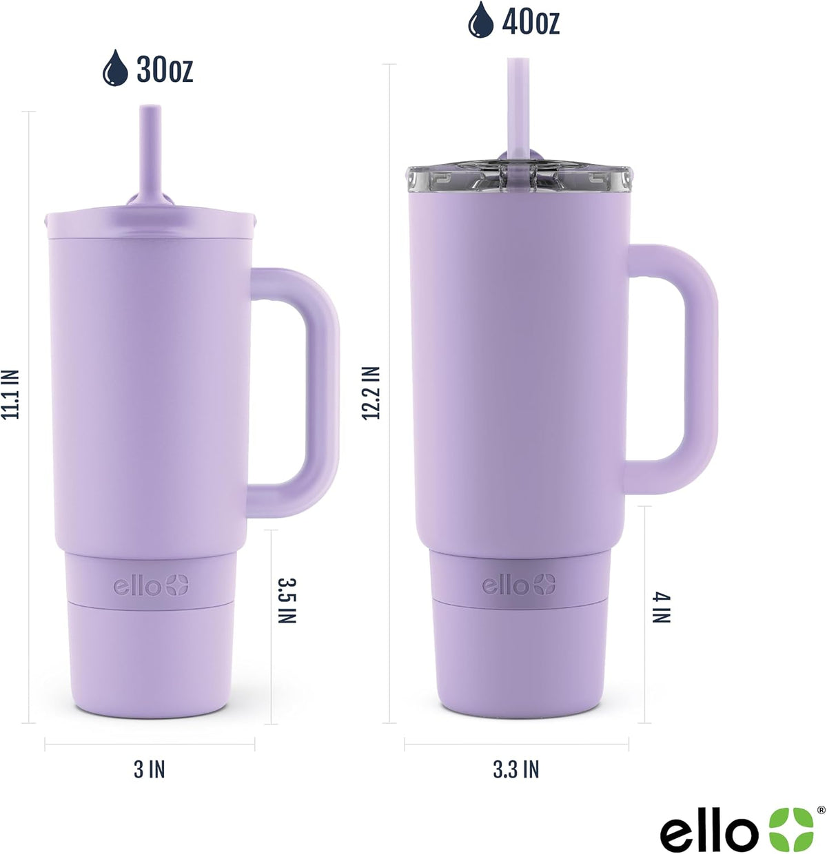 Port 40oz Tumbler with Carry Loop & Integrated Handle, Vacuum Insulated Stainless Steel Reusable Water Bottle, Travel Mug with Leak Proof Lid & Straw, Perfect for Iced Coffee & Tea, White