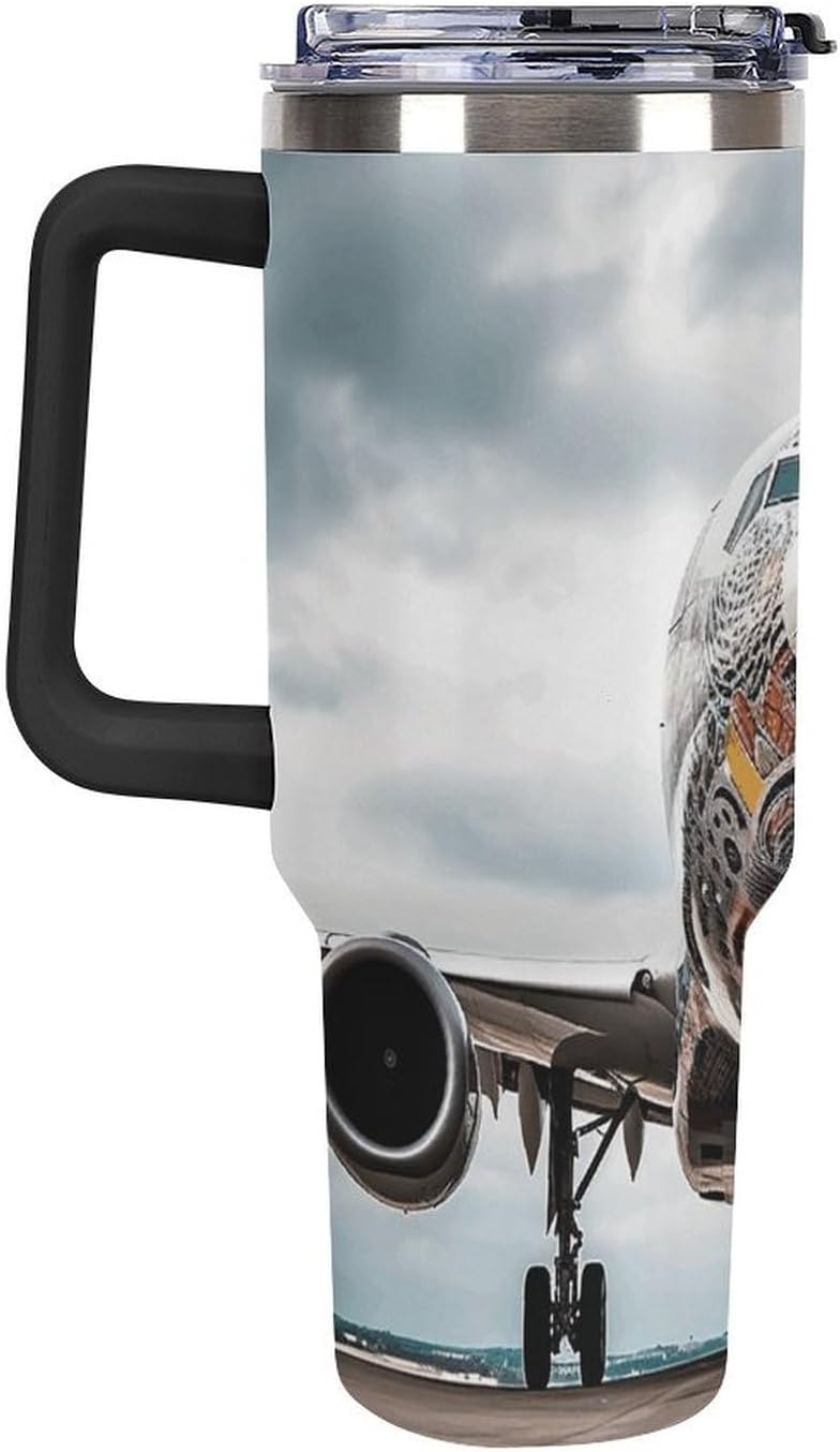 40 Oz Double Insulated Tumblers With Handles Pelican Birds Printed Insulated Tumbler With Straw With Lid Leak-proof Stainless Steel Travel Coffee Mug - Colors B
