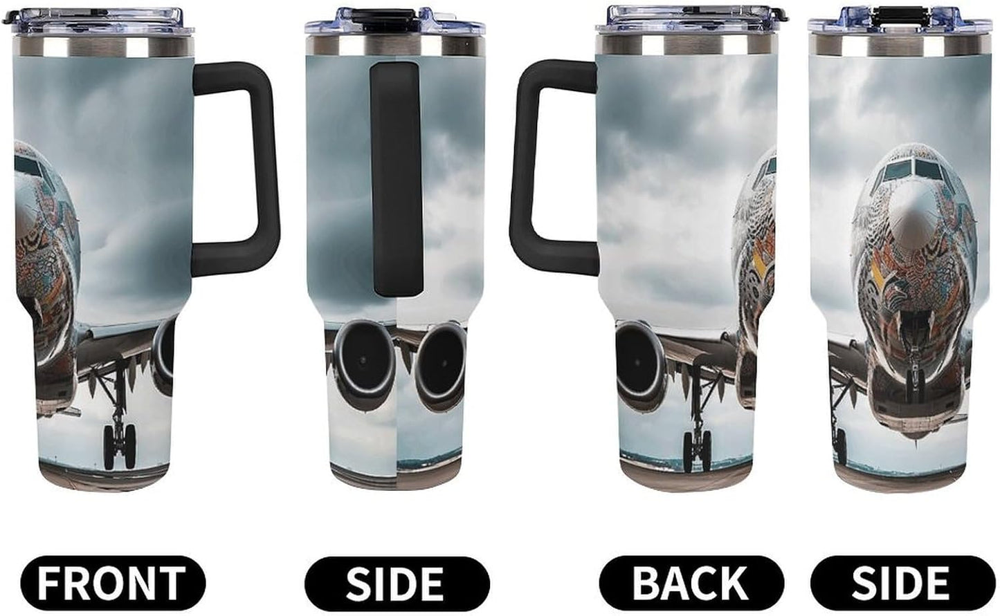 40 Oz Double Insulated Tumblers With Handles Pelican Birds Printed Insulated Tumbler With Straw With Lid Leak-proof Stainless Steel Travel Coffee Mug - Colors B