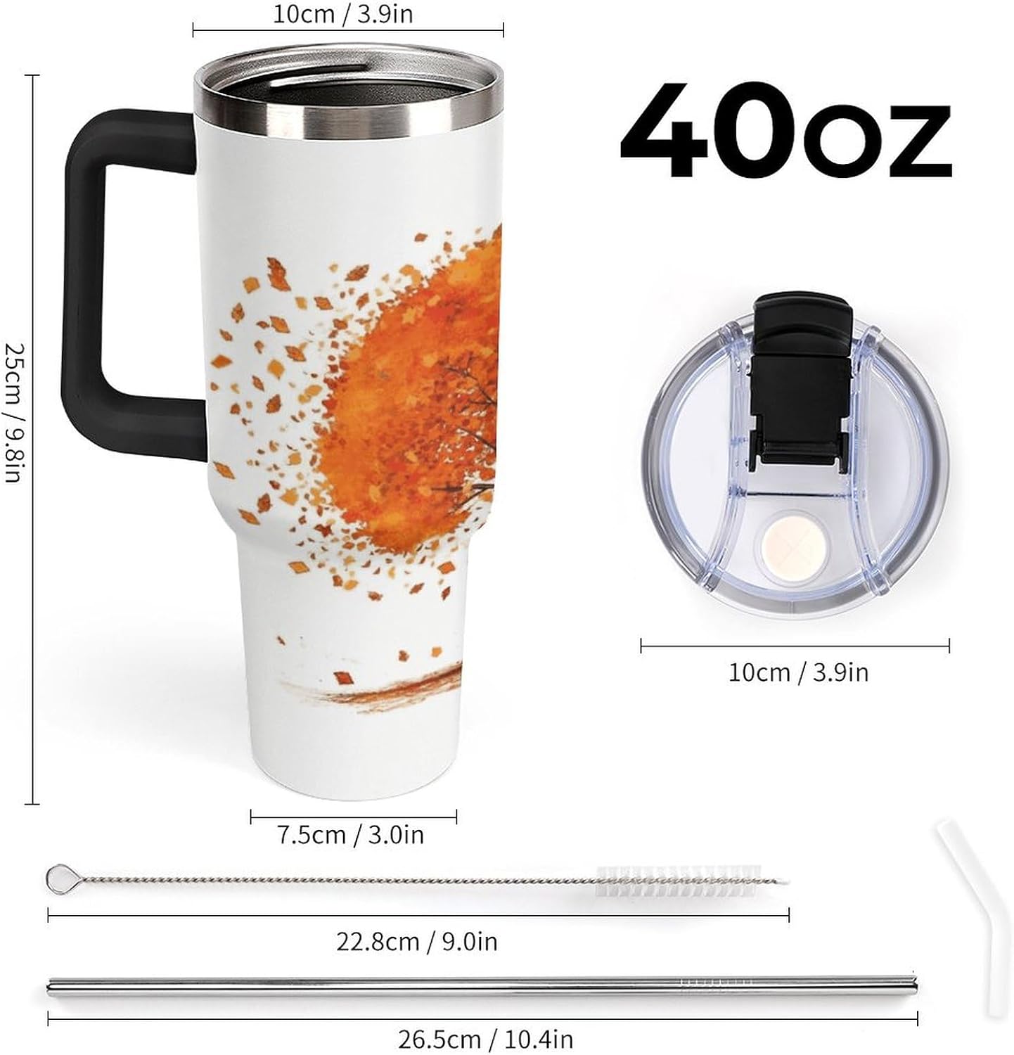40 Oz Double Insulated Tumblers With Handles Pelican Birds Printed Insulated Tumbler With Straw With Lid Leak-proof Stainless Steel Travel Coffee Mug - Colors B