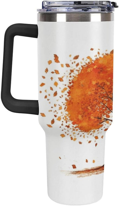 40 Oz Double Insulated Tumblers With Handles Pelican Birds Printed Insulated Tumbler With Straw With Lid Leak-proof Stainless Steel Travel Coffee Mug - Colors B