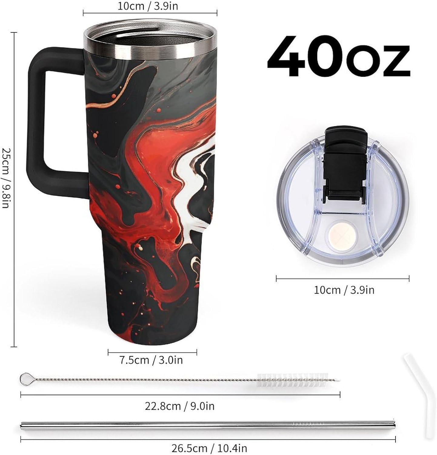 40 Oz Double Insulated Tumblers With Handles Pelican Birds Printed Insulated Tumbler With Straw With Lid Leak-proof Stainless Steel Travel Coffee Mug - Colors B