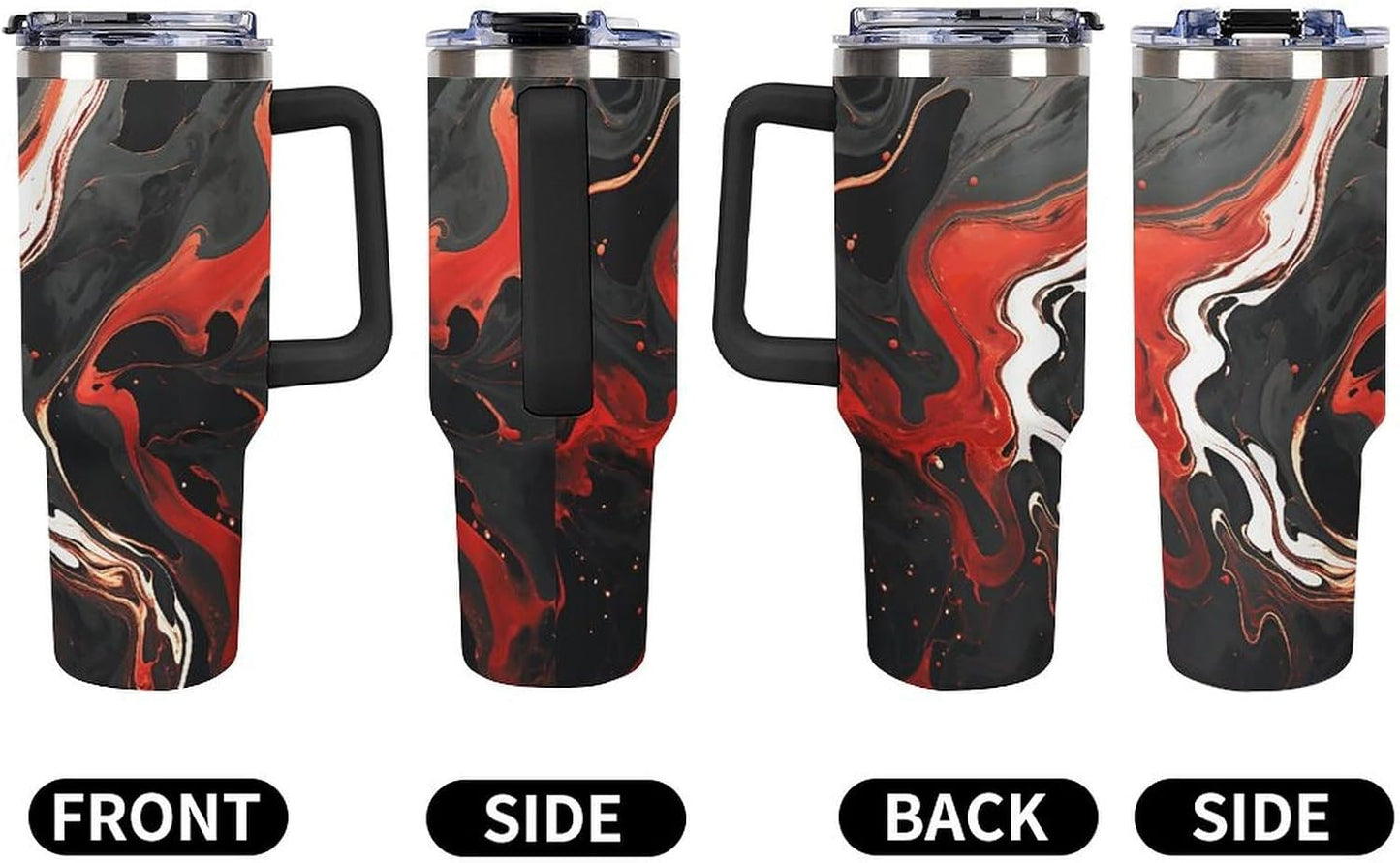 40 Oz Double Insulated Tumblers With Handles Pelican Birds Printed Insulated Tumbler With Straw With Lid Leak-proof Stainless Steel Travel Coffee Mug - Colors B