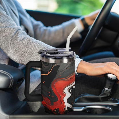 40 Oz Double Insulated Tumblers With Handles Pelican Birds Printed Insulated Tumbler With Straw With Lid Leak-proof Stainless Steel Travel Coffee Mug - Colors B