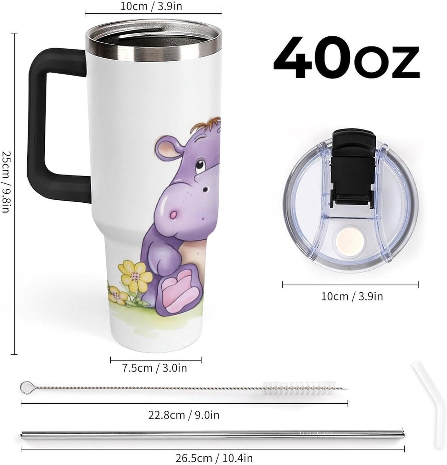 40 Oz Double Insulated Tumblers With Handles Pelican Birds Printed Insulated Tumbler With Straw With Lid Leak-proof Stainless Steel Travel Coffee Mug - Colors B