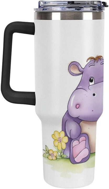 40 Oz Double Insulated Tumblers With Handles Pelican Birds Printed Insulated Tumbler With Straw With Lid Leak-proof Stainless Steel Travel Coffee Mug - Colors B