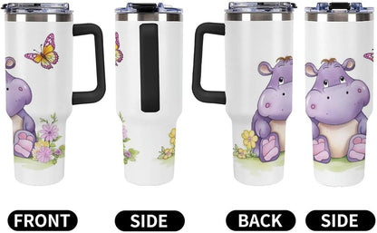 40 Oz Double Insulated Tumblers With Handles Pelican Birds Printed Insulated Tumbler With Straw With Lid Leak-proof Stainless Steel Travel Coffee Mug - Colors B