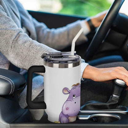 40 Oz Double Insulated Tumblers With Handles Pelican Birds Printed Insulated Tumbler With Straw With Lid Leak-proof Stainless Steel Travel Coffee Mug - Colors B