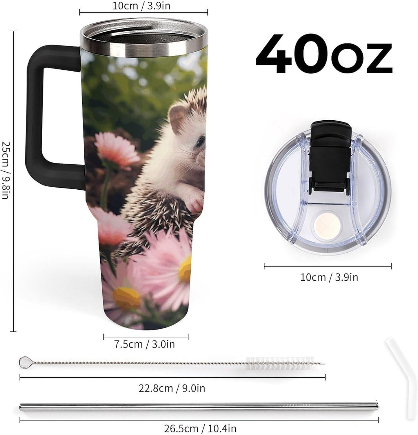 40 Oz Double Insulated Tumblers With Handles Pelican Birds Printed Insulated Tumbler With Straw With Lid Leak-proof Stainless Steel Travel Coffee Mug - Colors B