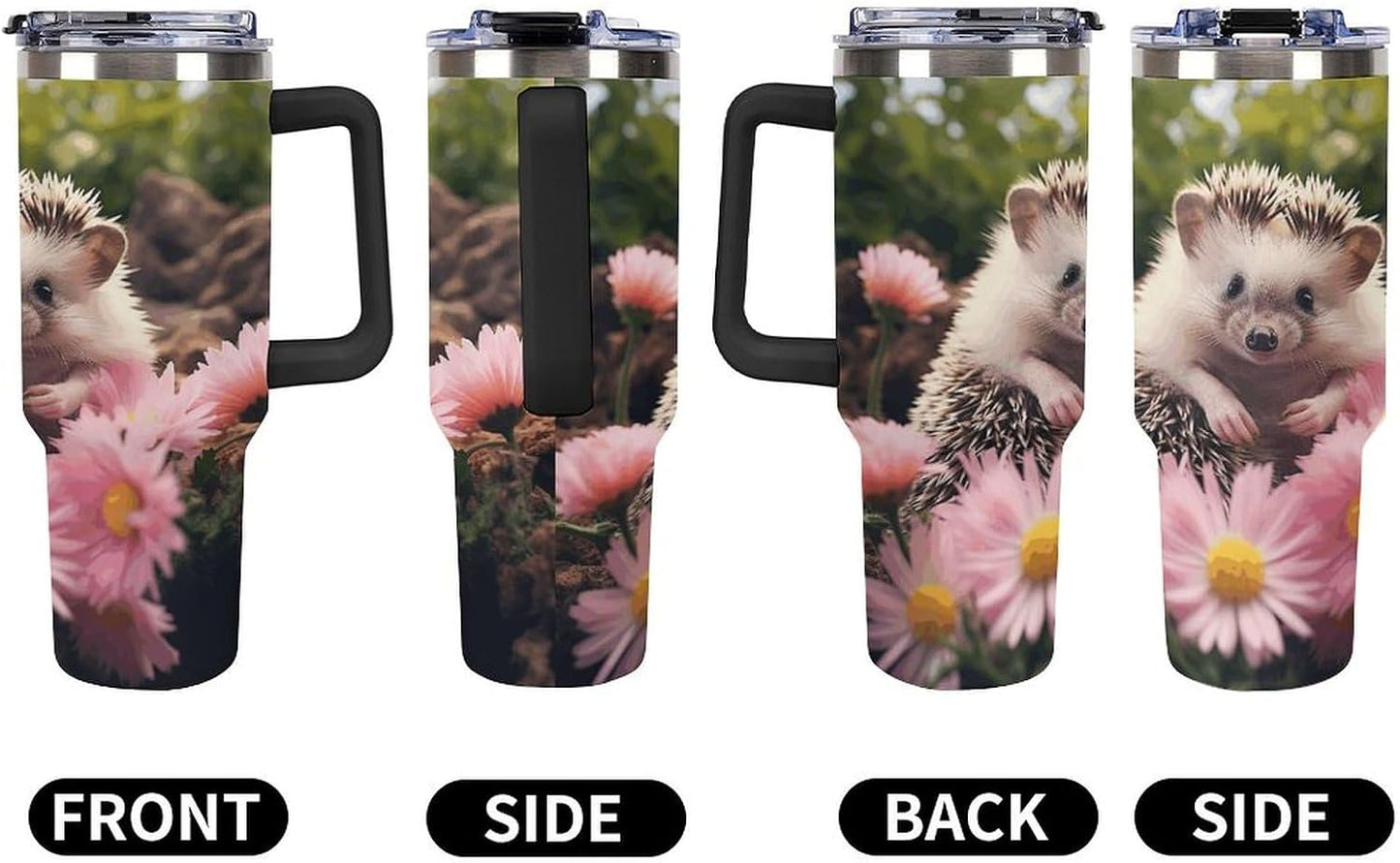 40 Oz Double Insulated Tumblers With Handles Pelican Birds Printed Insulated Tumbler With Straw With Lid Leak-proof Stainless Steel Travel Coffee Mug - Colors B