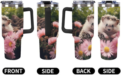 40 Oz Double Insulated Tumblers With Handles Pelican Birds Printed Insulated Tumbler With Straw With Lid Leak-proof Stainless Steel Travel Coffee Mug - Colors B