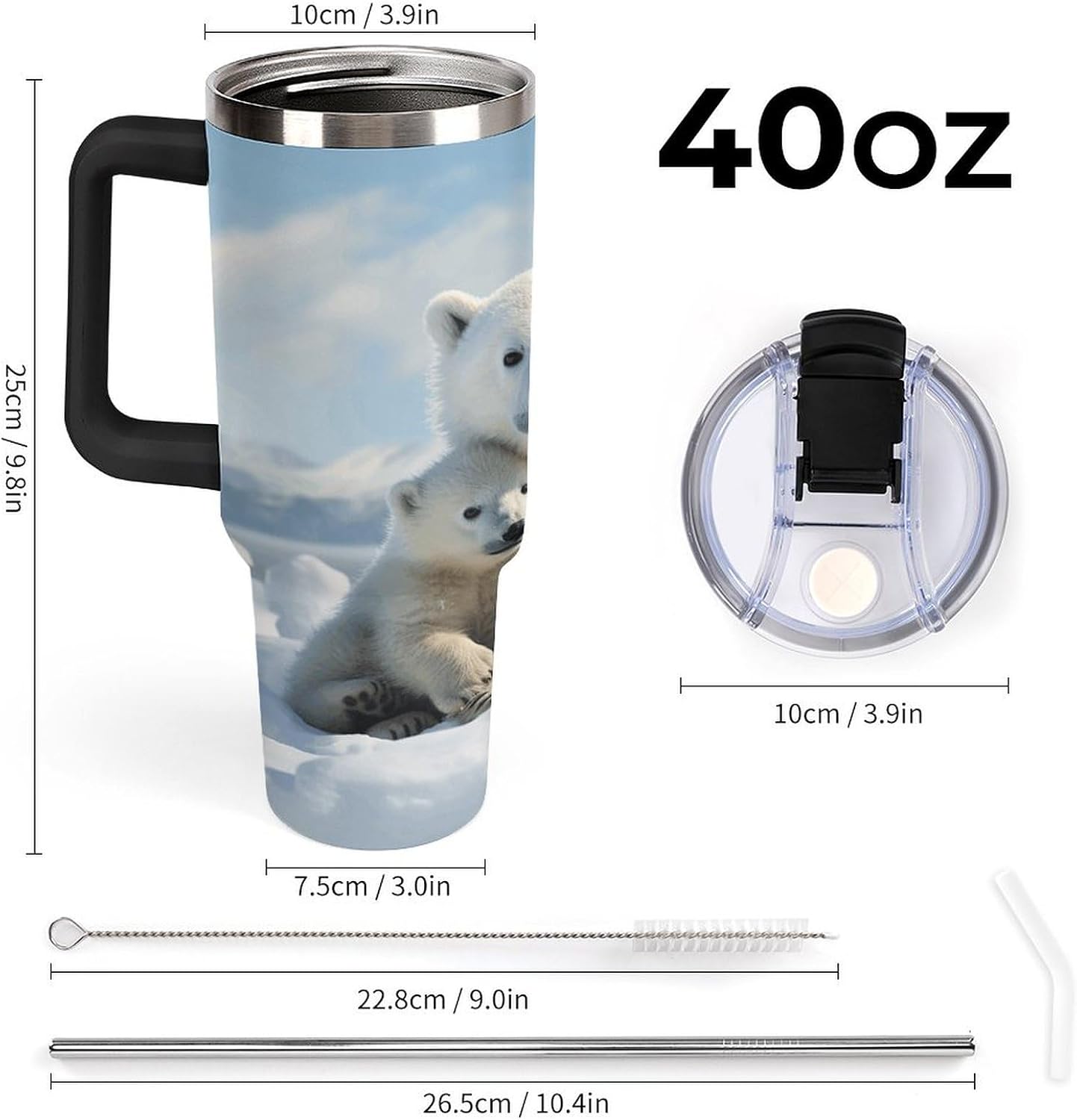 40 Oz Double Insulated Tumblers With Handles Pelican Birds Printed Insulated Tumbler With Straw With Lid Leak-proof Stainless Steel Travel Coffee Mug - Colors B