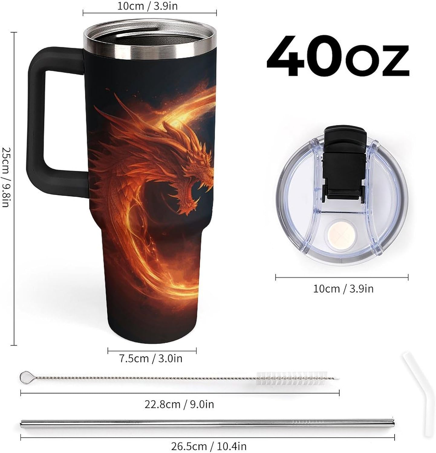 40 Oz Double Insulated Tumblers With Handles Pelican Birds Printed Insulated Tumbler With Straw With Lid Leak-proof Stainless Steel Travel Coffee Mug - Colors B