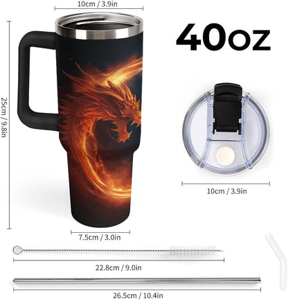40 Oz Double Insulated Tumblers With Handles Pelican Birds Printed Insulated Tumbler With Straw With Lid Leak-proof Stainless Steel Travel Coffee Mug - Colors B