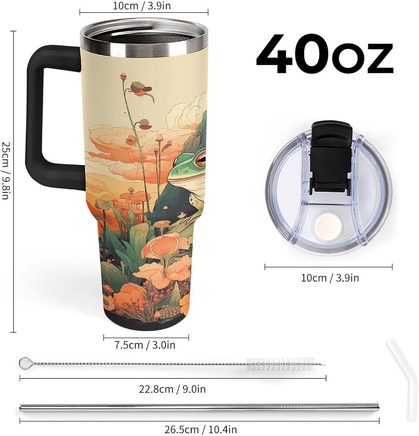 40 Oz Double Insulated Tumblers With Handles Pelican Birds Printed Insulated Tumbler With Straw With Lid Leak-proof Stainless Steel Travel Coffee Mug - Colors B