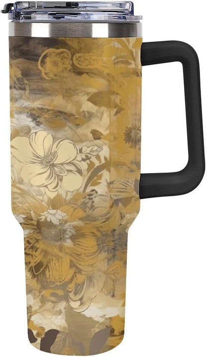 40 Oz Double Insulated Tumblers With Handles Pelican Birds Printed Insulated Tumbler With Straw With Lid Leak-proof Stainless Steel Travel Coffee Mug - Colors B