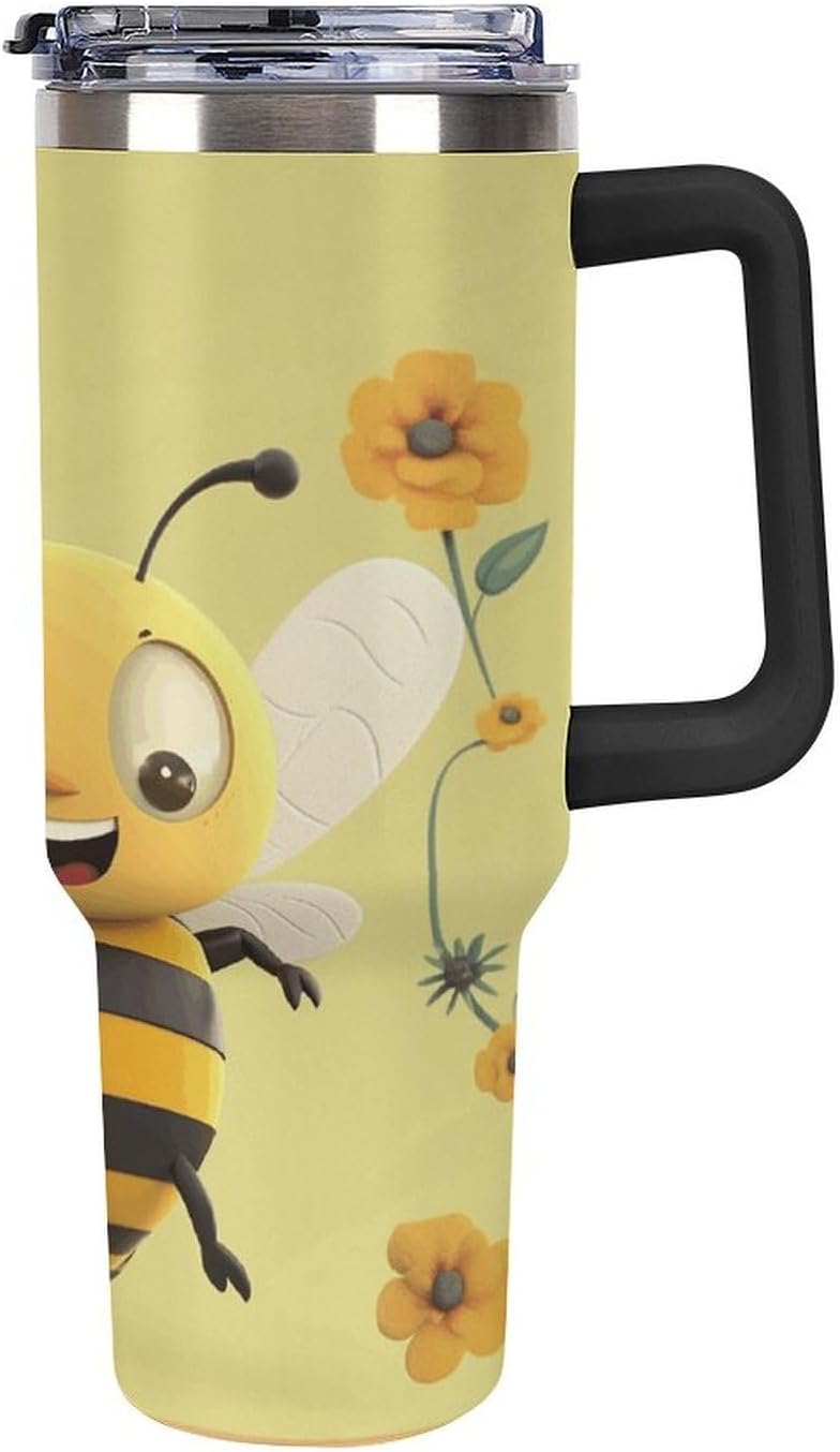 40 Oz Double Insulated Tumblers With Handles Pelican Birds Printed Insulated Tumbler With Straw With Lid Leak-proof Stainless Steel Travel Coffee Mug - Colors B