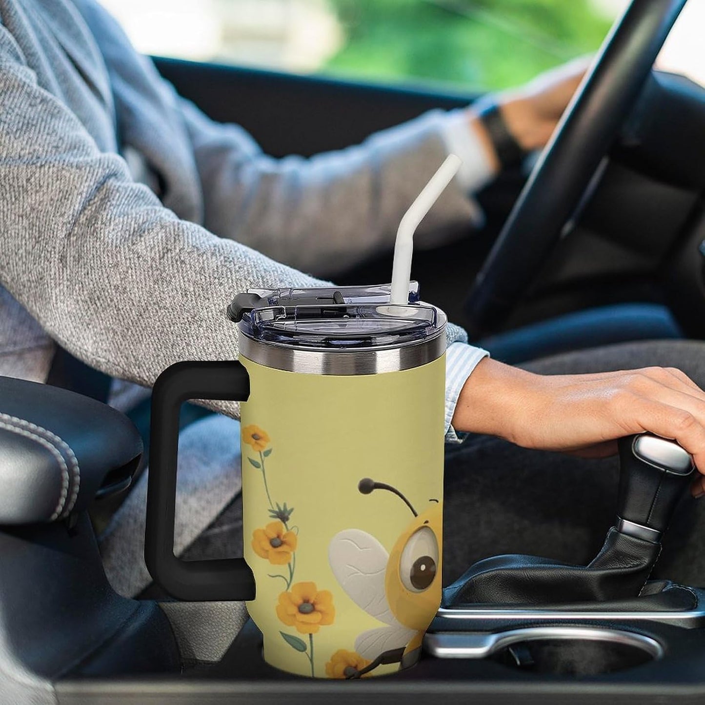 40 Oz Double Insulated Tumblers With Handles Pelican Birds Printed Insulated Tumbler With Straw With Lid Leak-proof Stainless Steel Travel Coffee Mug - Colors B
