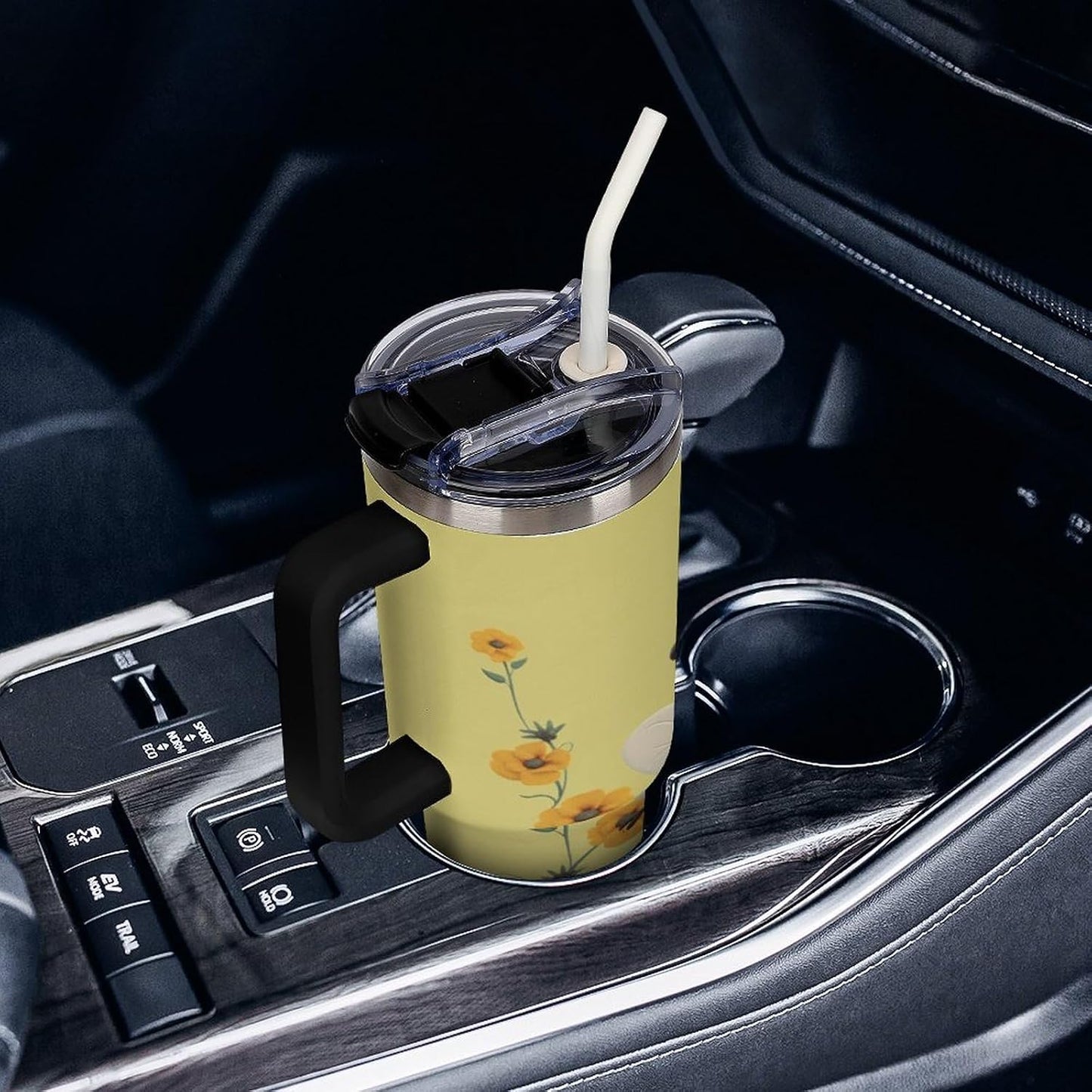 40 Oz Double Insulated Tumblers With Handles Pelican Birds Printed Insulated Tumbler With Straw With Lid Leak-proof Stainless Steel Travel Coffee Mug - Colors B
