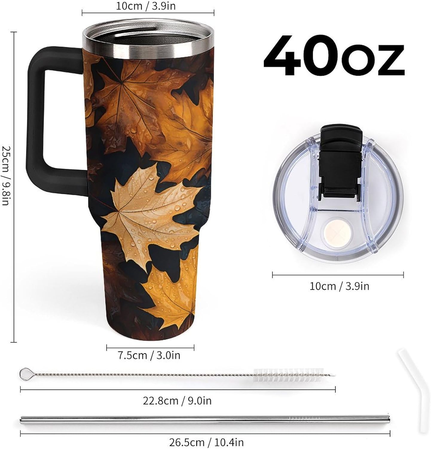 40 Oz Double Insulated Tumblers With Handles Pelican Birds Printed Insulated Tumbler With Straw With Lid Leak-proof Stainless Steel Travel Coffee Mug - Colors B