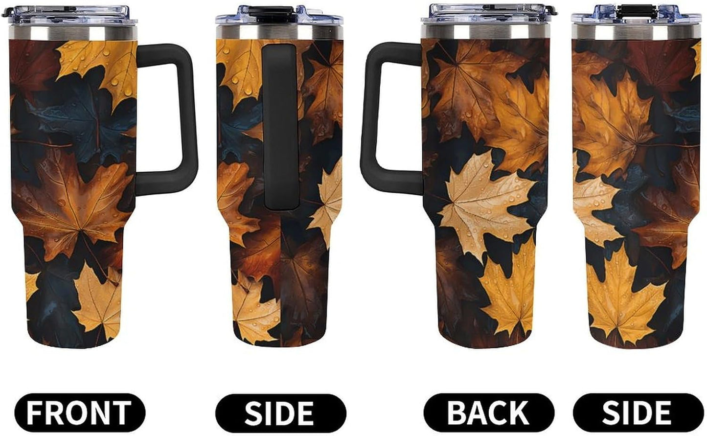 40 Oz Double Insulated Tumblers With Handles Pelican Birds Printed Insulated Tumbler With Straw With Lid Leak-proof Stainless Steel Travel Coffee Mug - Colors B