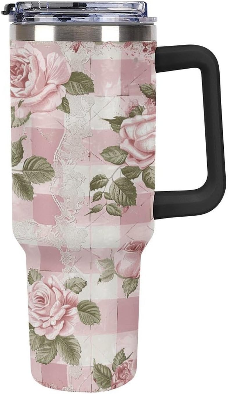 40 Oz Double Insulated Tumblers With Handles Pelican Birds Printed Insulated Tumbler With Straw With Lid Leak-proof Stainless Steel Travel Coffee Mug - Colors B
