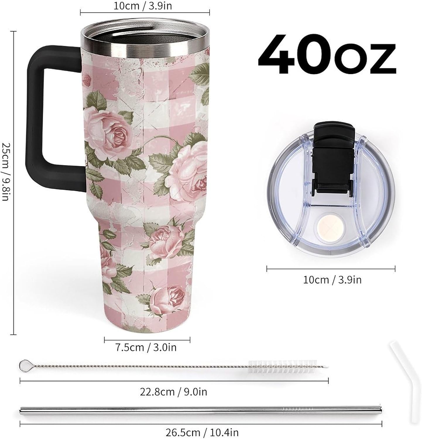 40 Oz Double Insulated Tumblers With Handles Pelican Birds Printed Insulated Tumbler With Straw With Lid Leak-proof Stainless Steel Travel Coffee Mug - Colors B