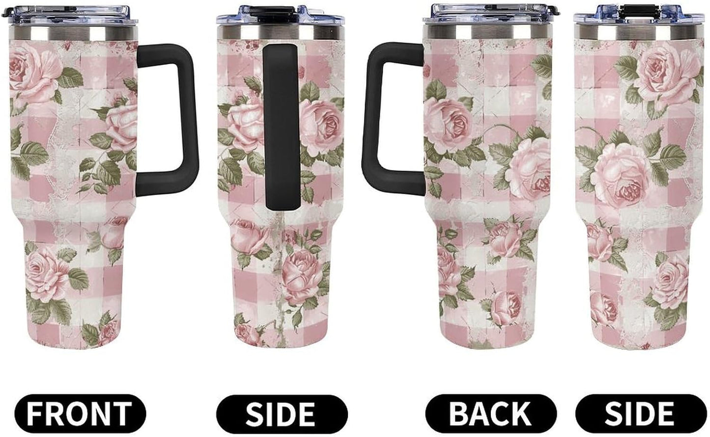 40 Oz Double Insulated Tumblers With Handles Pelican Birds Printed Insulated Tumbler With Straw With Lid Leak-proof Stainless Steel Travel Coffee Mug - Colors B