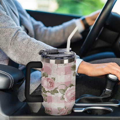 40 Oz Double Insulated Tumblers With Handles Pelican Birds Printed Insulated Tumbler With Straw With Lid Leak-proof Stainless Steel Travel Coffee Mug - Colors B
