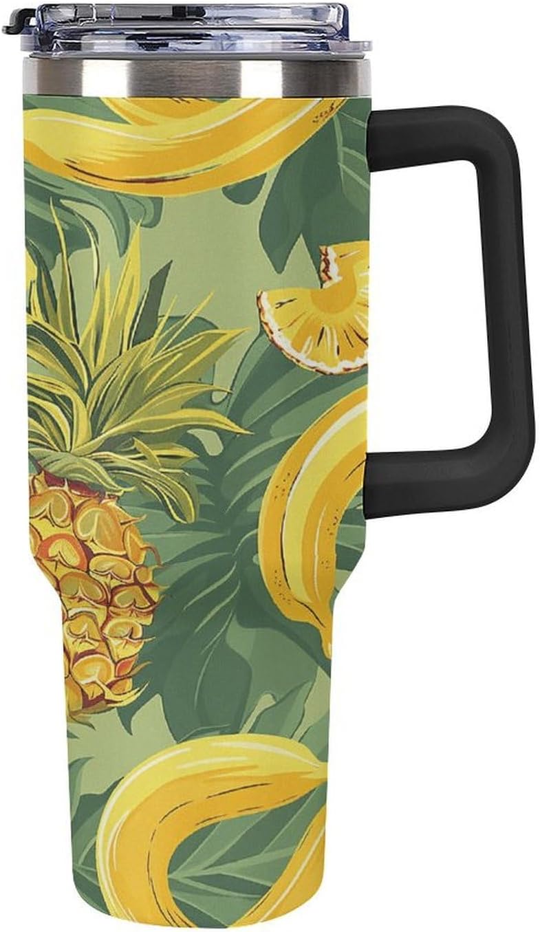 40 Oz Double Insulated Tumblers With Handles Pelican Birds Printed Insulated Tumbler With Straw With Lid Leak-proof Stainless Steel Travel Coffee Mug - Colors B