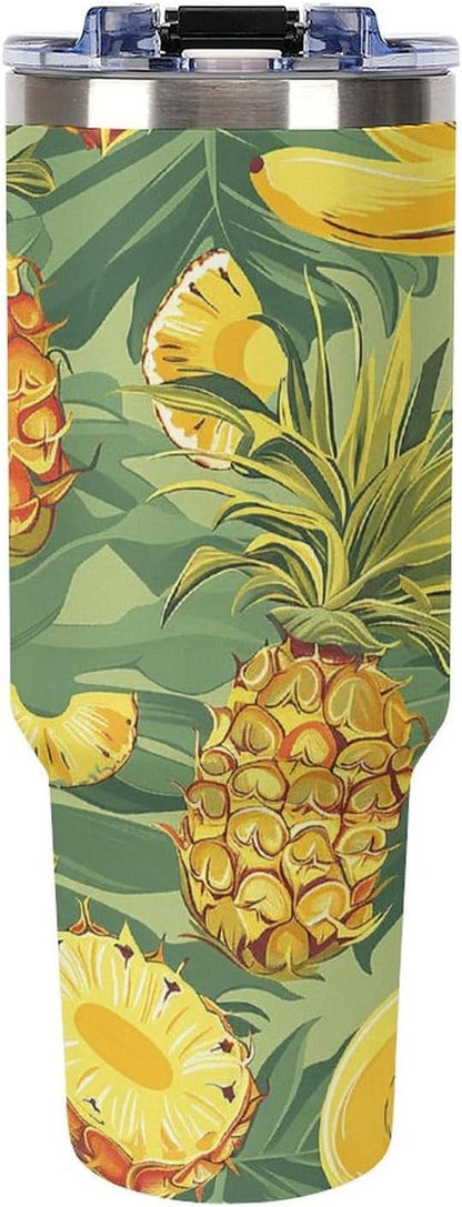 40 Oz Double Insulated Tumblers With Handles Pelican Birds Printed Insulated Tumbler With Straw With Lid Leak-proof Stainless Steel Travel Coffee Mug - Colors B