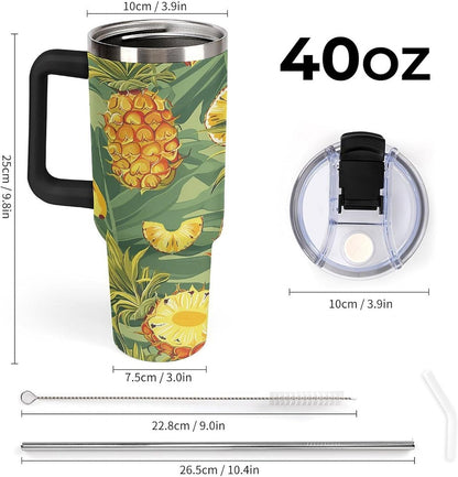 40 Oz Double Insulated Tumblers With Handles Pelican Birds Printed Insulated Tumbler With Straw With Lid Leak-proof Stainless Steel Travel Coffee Mug - Colors B
