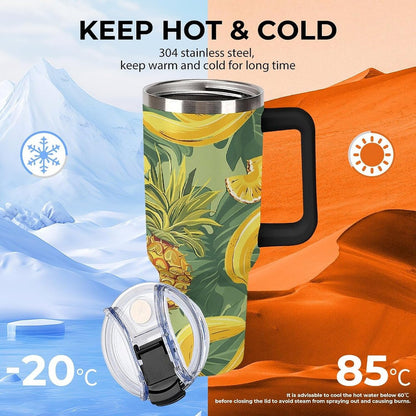 40 Oz Double Insulated Tumblers With Handles Pelican Birds Printed Insulated Tumbler With Straw With Lid Leak-proof Stainless Steel Travel Coffee Mug - Colors B