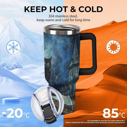 40 Oz Double Insulated Tumblers With Handles Pelican Birds Printed Insulated Tumbler With Straw With Lid Leak-proof Stainless Steel Travel Coffee Mug - Colors B