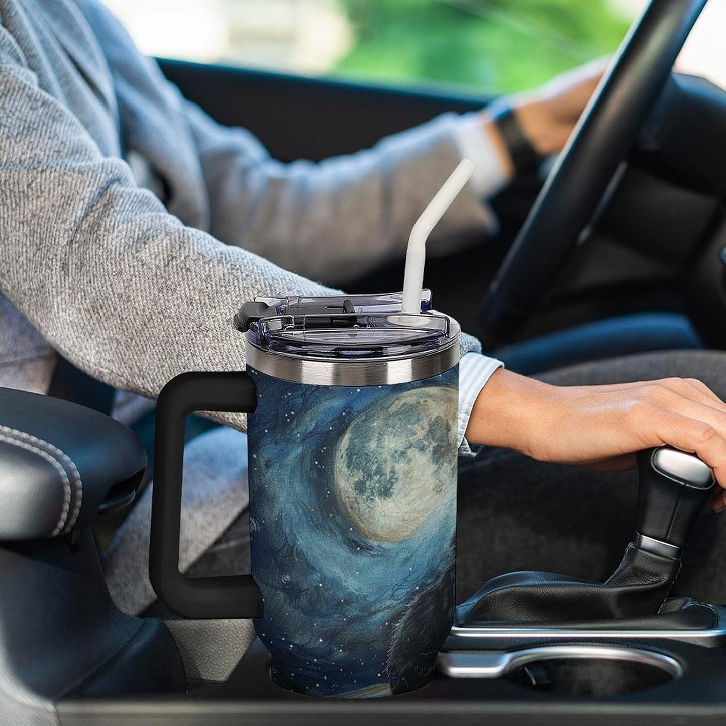 40 Oz Double Insulated Tumblers With Handles Pelican Birds Printed Insulated Tumbler With Straw With Lid Leak-proof Stainless Steel Travel Coffee Mug - Colors B