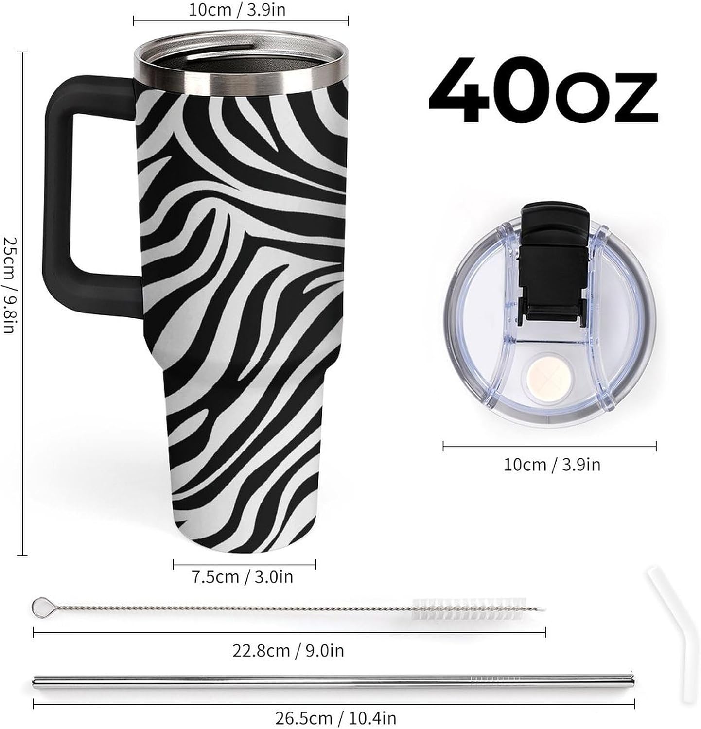 40 Oz Double Insulated Tumblers With Handles Pelican Birds Printed Insulated Tumbler With Straw With Lid Leak-proof Stainless Steel Travel Coffee Mug - Colors B