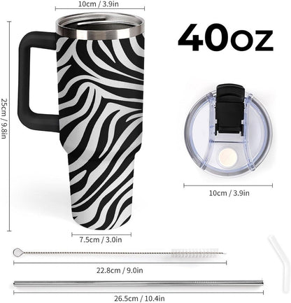 40 Oz Double Insulated Tumblers With Handles Pelican Birds Printed Insulated Tumbler With Straw With Lid Leak-proof Stainless Steel Travel Coffee Mug - Colors B