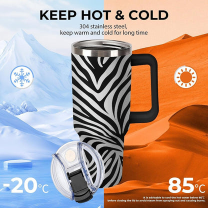 40 Oz Double Insulated Tumblers With Handles Pelican Birds Printed Insulated Tumbler With Straw With Lid Leak-proof Stainless Steel Travel Coffee Mug - Colors B